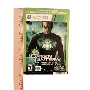 X-Box 360 Green Lantern Manhunters‎ Blockbuster VIDEO BACKER CARD 5"X8"-NO GAME